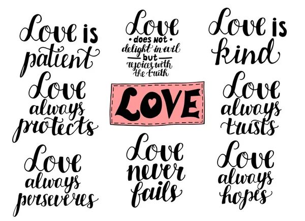 Corinthians Love Quotes Custom Set Of 8 Hand Lettering Quotes About Love From Corinthians Stock Corinthians Love Quotes Adorable Set Of 8 Hand Lettering Quotes About Love From Corinthians Stock