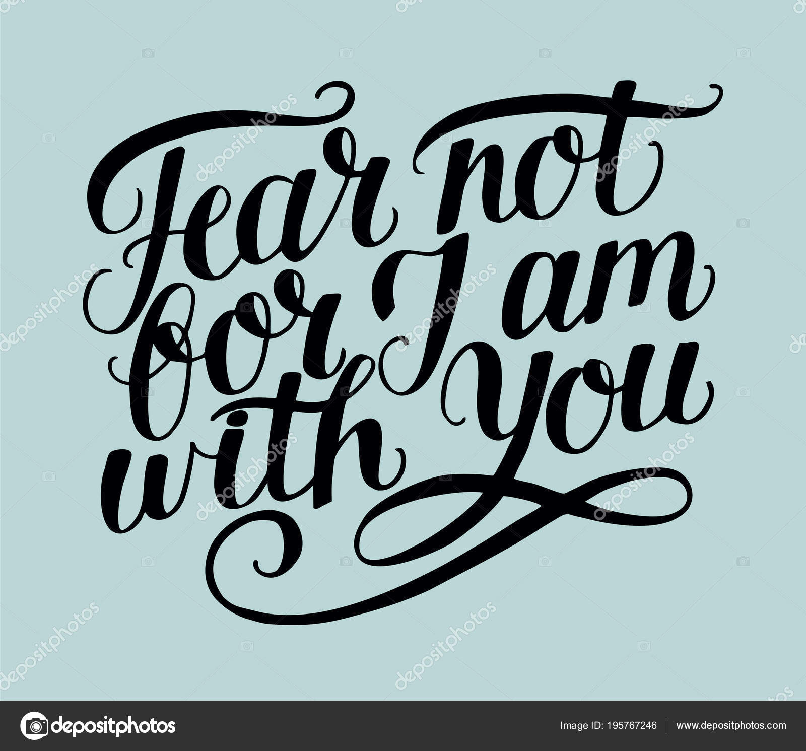 Hand Lettering With Bible Verse Fear Not For J Am With You Stock Vector Image By C Sunnyko