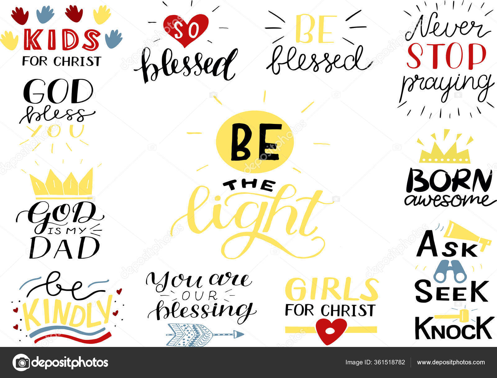 Letras de mano con versículo bíblico y citas cristianas Así que bendito,  nunca dejes de orar, sé la luz, que Dios te bendiga Vector de stock  #361518782 de ©SunnyKo, image size:1600x1217
