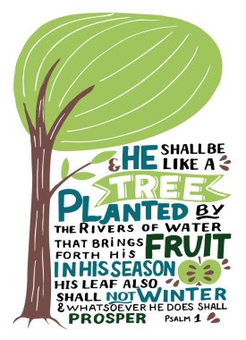 İncil 'den dizeler okuyarak bir ağaç gibi olacak. Mezmur 1