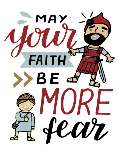 Hand lettering May your faith be more fear. — Stock Vector