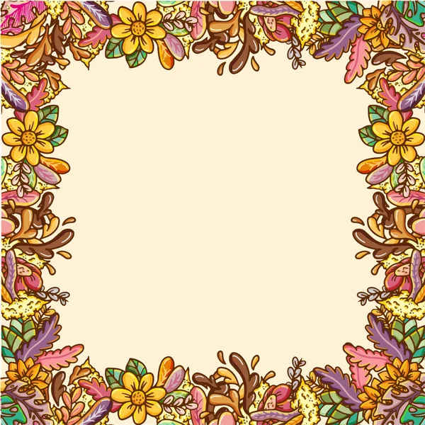 Floral Frame Template Background Design Include Beautiful Leaf Flower Vector — Stock Vector