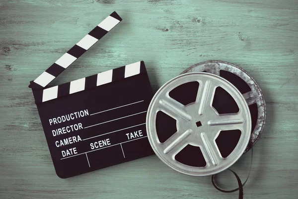 Clapperboards and two reels of film — Stock Photo, Image
