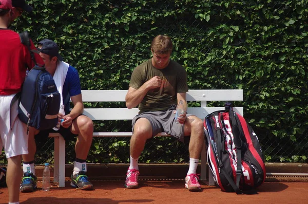 Tennisspieler Ryan Harrison 2012 Campeonato Mundial Equipe Dusseldorf Alemanha — Fotografia de Stock