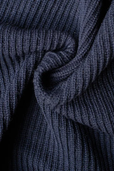 Pleats Fabric Knitted Material Dark Blue Color Folds — Stock Photo, Image