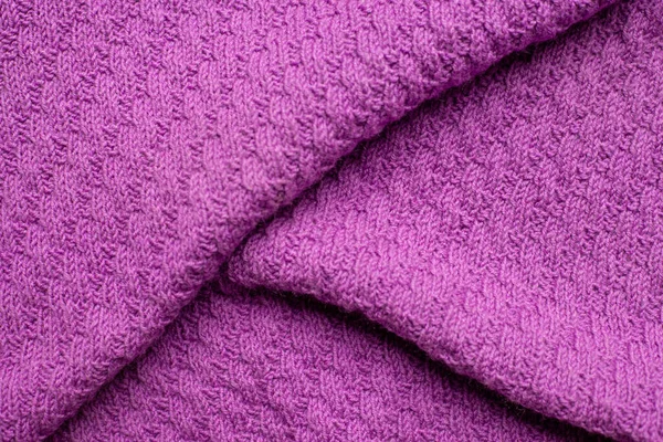 Плетіння Тканині Язаний Матеріал Фіолетового Кольору Складки — стокове фото
