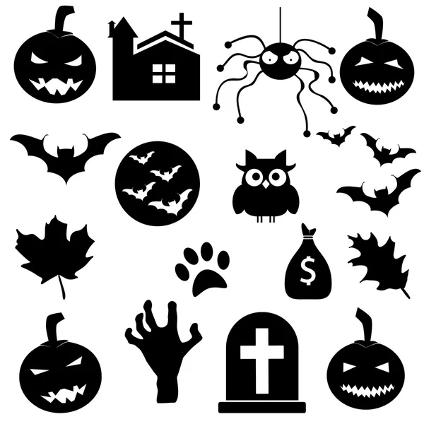 Iconos de Halloween. Ilustración vectorial — Archivo Imágenes Vectoriales