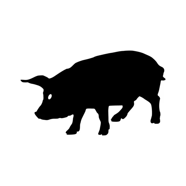 Schweinesilhouette. Vektorillustration — Stockvektor