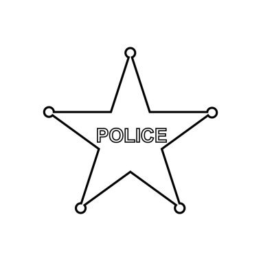 Polis anahat simgesini yıldız. Doğrusal vektör çizim