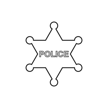 Polis anahat simgesini yıldız. Doğrusal vektör çizim