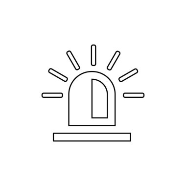 Polis flasher anahat simgesi. Doğrusal vektör çizim