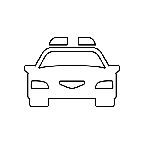 Icône contour de voiture de police. Illustration vectorielle linéaire — Image vectorielle