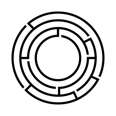 Siyah yuvarlak labirent. Vektör çizim