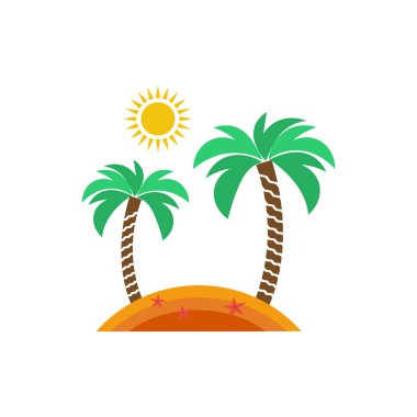 Egzotik tropik ada. Vektör çizim