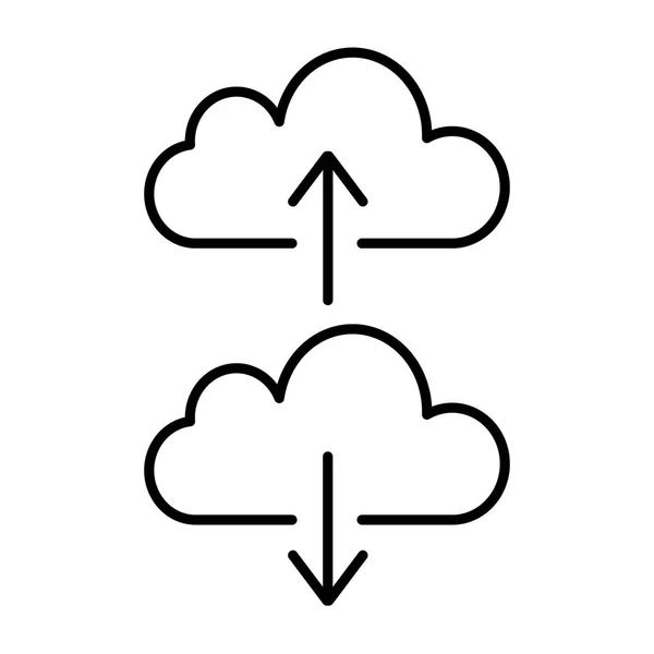 Cloud sauvegarde et restaurer les signes icône linéaire. Illustration vectorielle — Image vectorielle