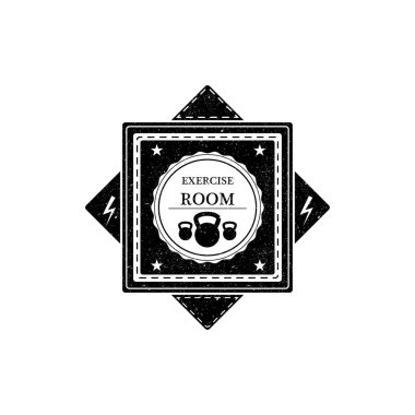 Bir jimnastik spor amblem logo. Vektör çizim