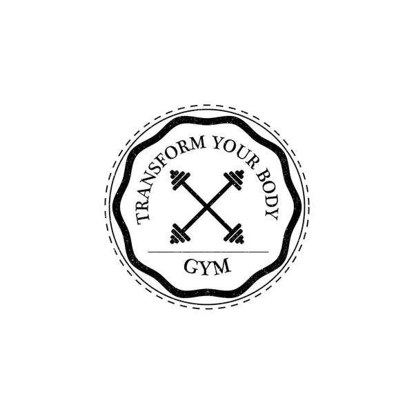 Logo fitness fitness d'entraînement dans un style vintage. Illustration vectorielle — Image vectorielle