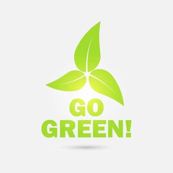 ¡Vamos verde! Icono ecológico con hojas. Vector — Vector de stock