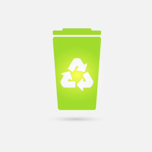Groene recycleren bin pictogram. Vectorillustratie — Stockvector