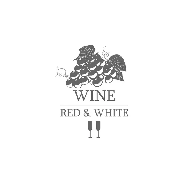 Wein rot-weißes Etikett. Vektorillustration — Stockvektor