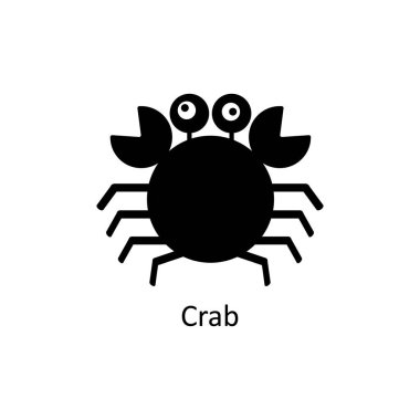 Yengeç simgesi. Siluet vektör simgesi