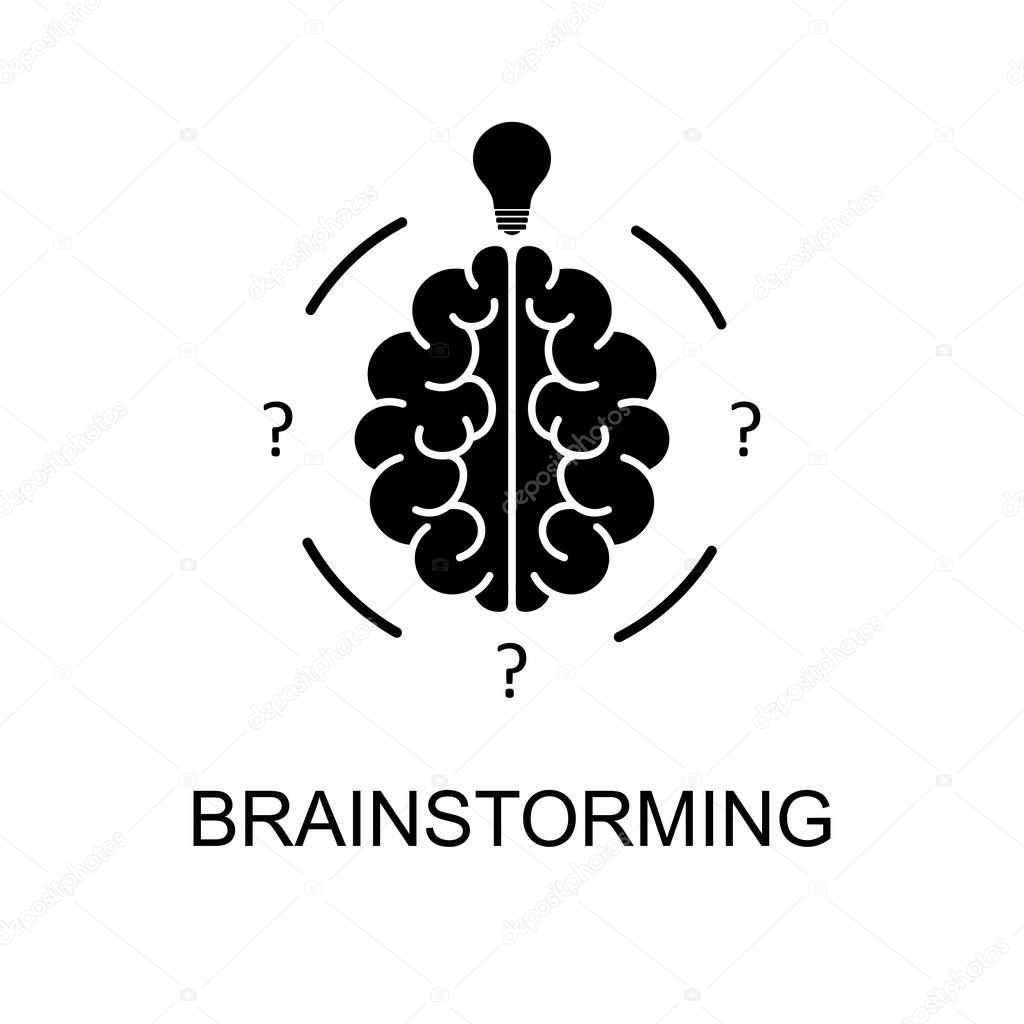 Brain, brainstorming, idea, creativity logo and icon. Vector