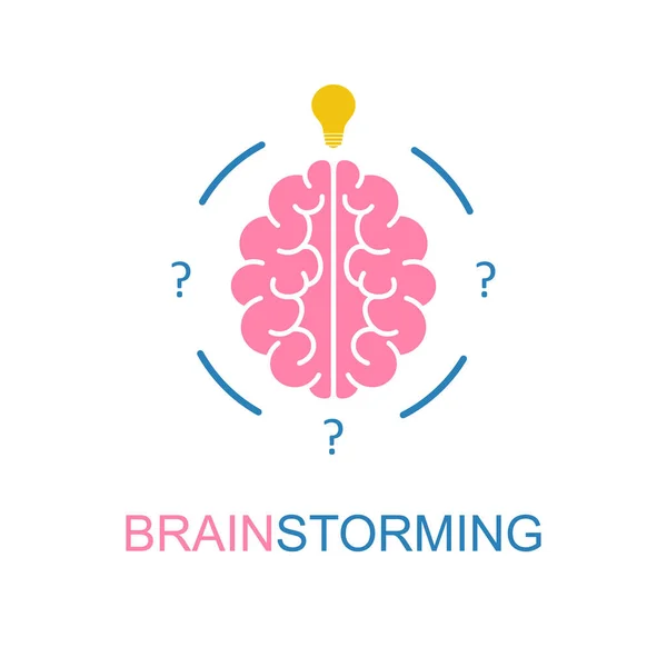 Cerebro, lluvia de ideas, icono de la idea. Vector — Vector de stock