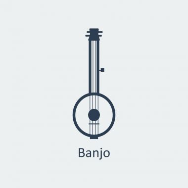 Banjo simgesi. Siluet vektör simgesi