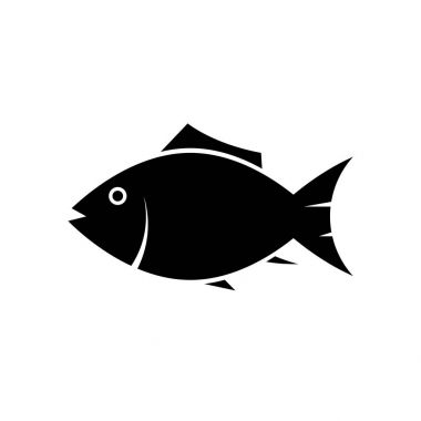 Balık simgesi. Siluet vektör çizim