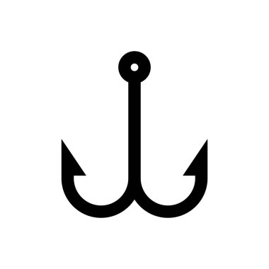 Balıkçılık kanca simgesi. Siluet vektör işareti