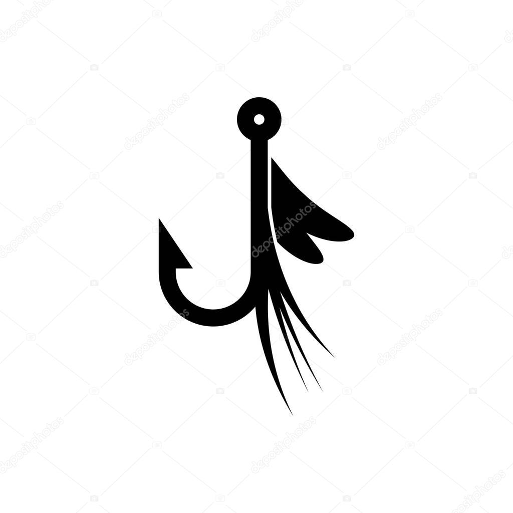 Fishing lure icon. Silhouette vector sign
