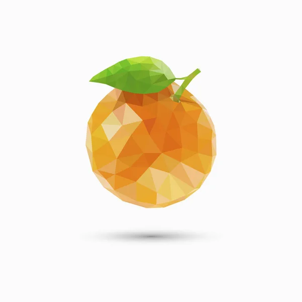 Orangenfrucht im polygonalen Stil. Vektorillustration — Stockvektor