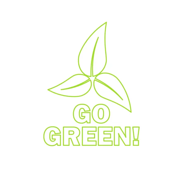 ¡Vamos verde! Icono ecológico con hojas. Vector — Vector de stock