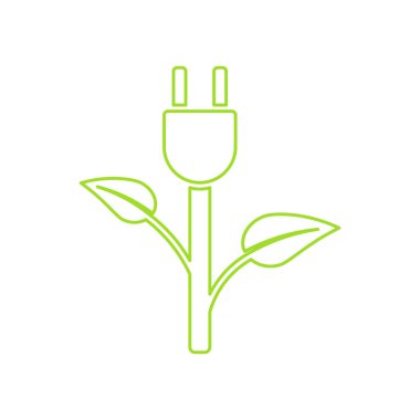 Yeşil fiş güç. Ekoloji şarj vektör simgesi