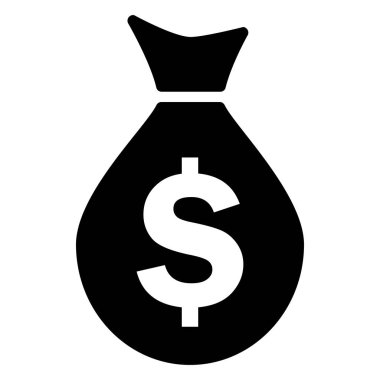 Para çantası simgesi. Siluet vektör çizim