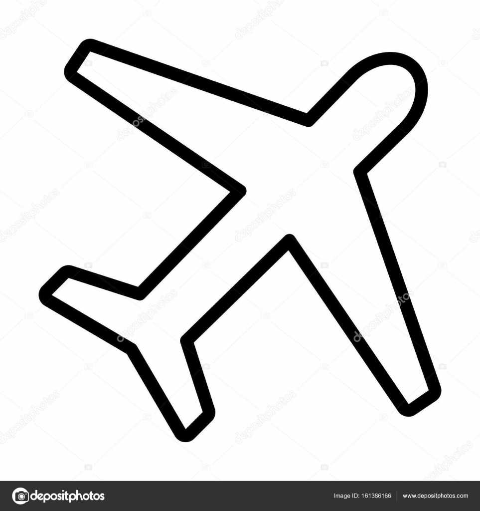 Airplane line icon. Plane symbol in outline style. Vector — Stock
