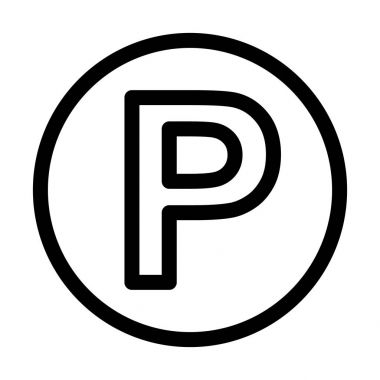 Park yerinde satırı simgesi. Vektör logosu