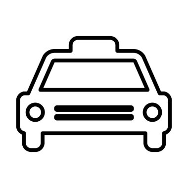 Taksi satırı simgesi. Anahat işareti taksi. Vektör piktogram