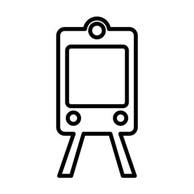 Tren metro hattı simgesi. Anahat vektör işareti. Logo illüstrasyon. 