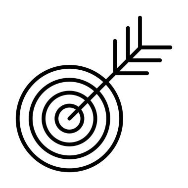 Hedef satırı simgesi. Başarılı vur. Hedef anahat işareti kavramı. Vektör