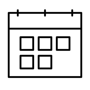 Takvim satırı simgesi. Anahat stili vektör simge
