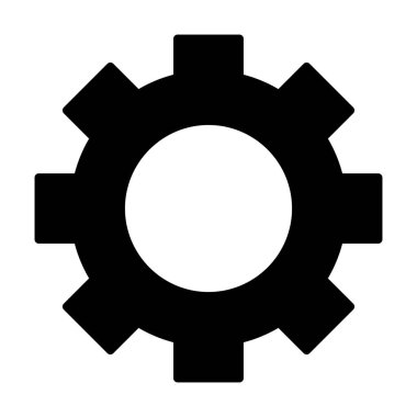 Dişli çark siluet simge. COG sembolü. Vektör