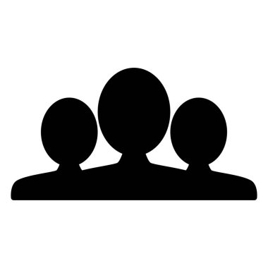 Kişi, grup, takım simgesi. Siluet vektör işareti