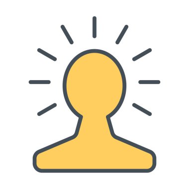 İnsan zeka çizgisi simgesinde yeni parlak fikir. Ampul yaratıcılık kavramı. Vektör.