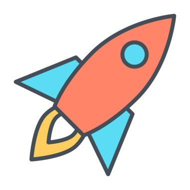 Roket satırı simgesi. İş başlangıç sembolü. Vektör piktogram