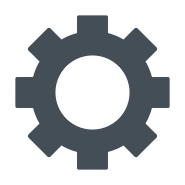 Dişli çark siluet simge. COG sembolü. Vektör