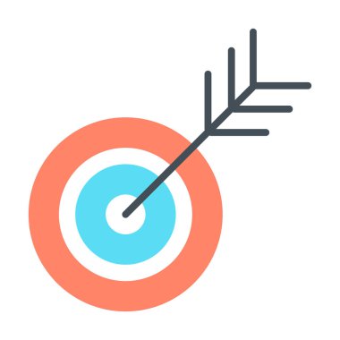 Hedef simgesi. Başarılı vur. Hedef işareti kavramı. Vektör