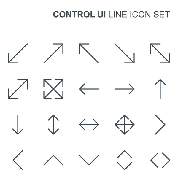 Kontrolle ui Vektor dünne Linie Pfeile Symbole. einfaches minimales Piktogramm. — Stockvektor