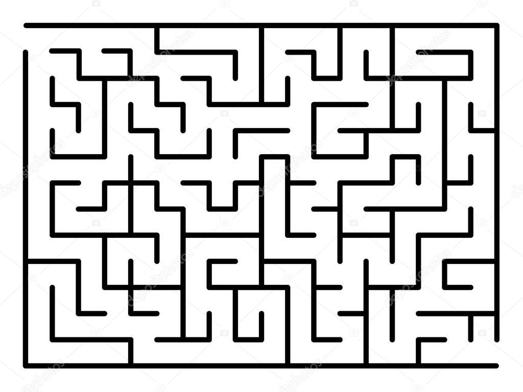 Maze or Labyrinth with entry and exit. Vector illustration