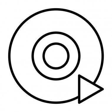 Disk Cd Dvd satırı simgesi. Vektör piktogram